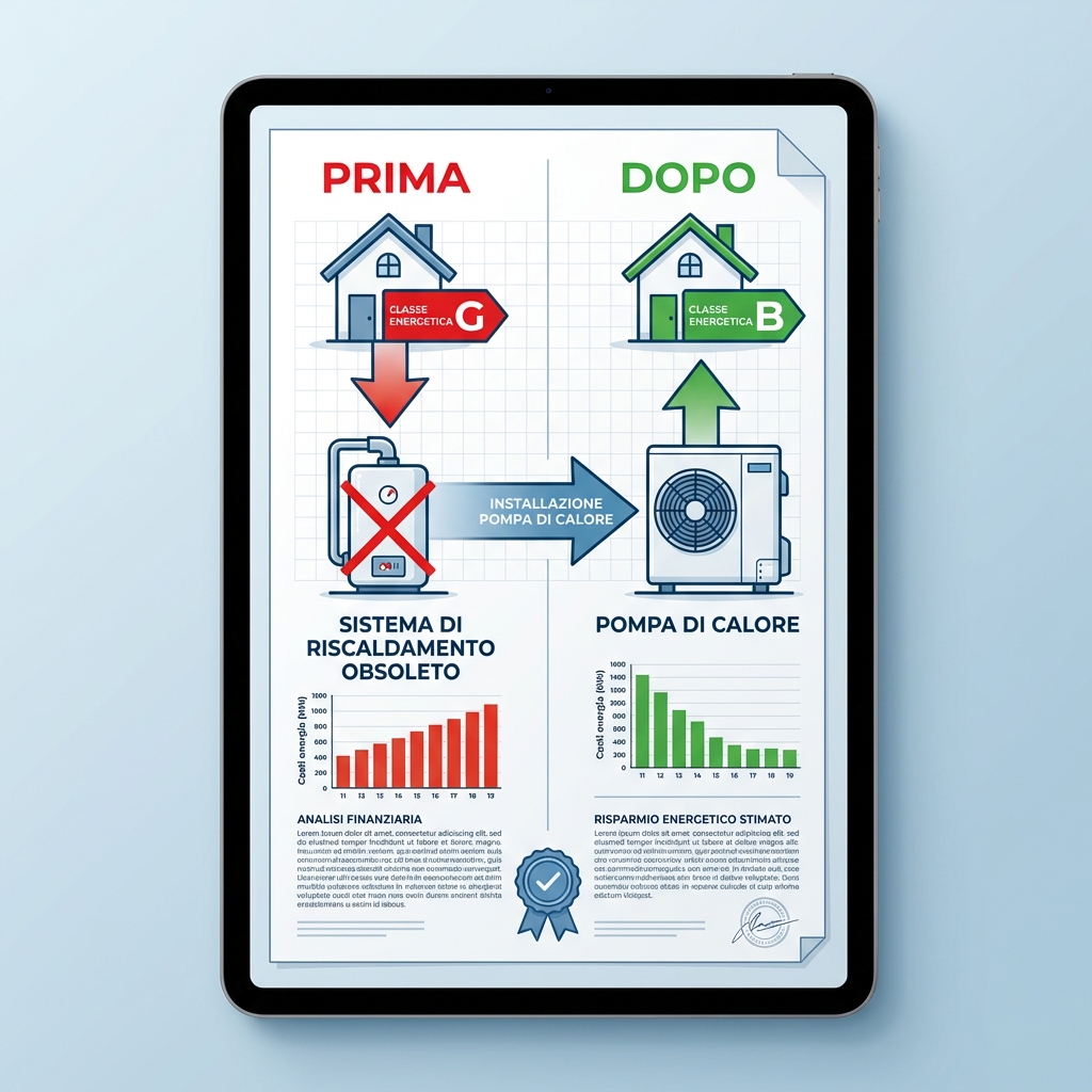 Report APE: da Classe G a Classe B con la Pompa di Calore