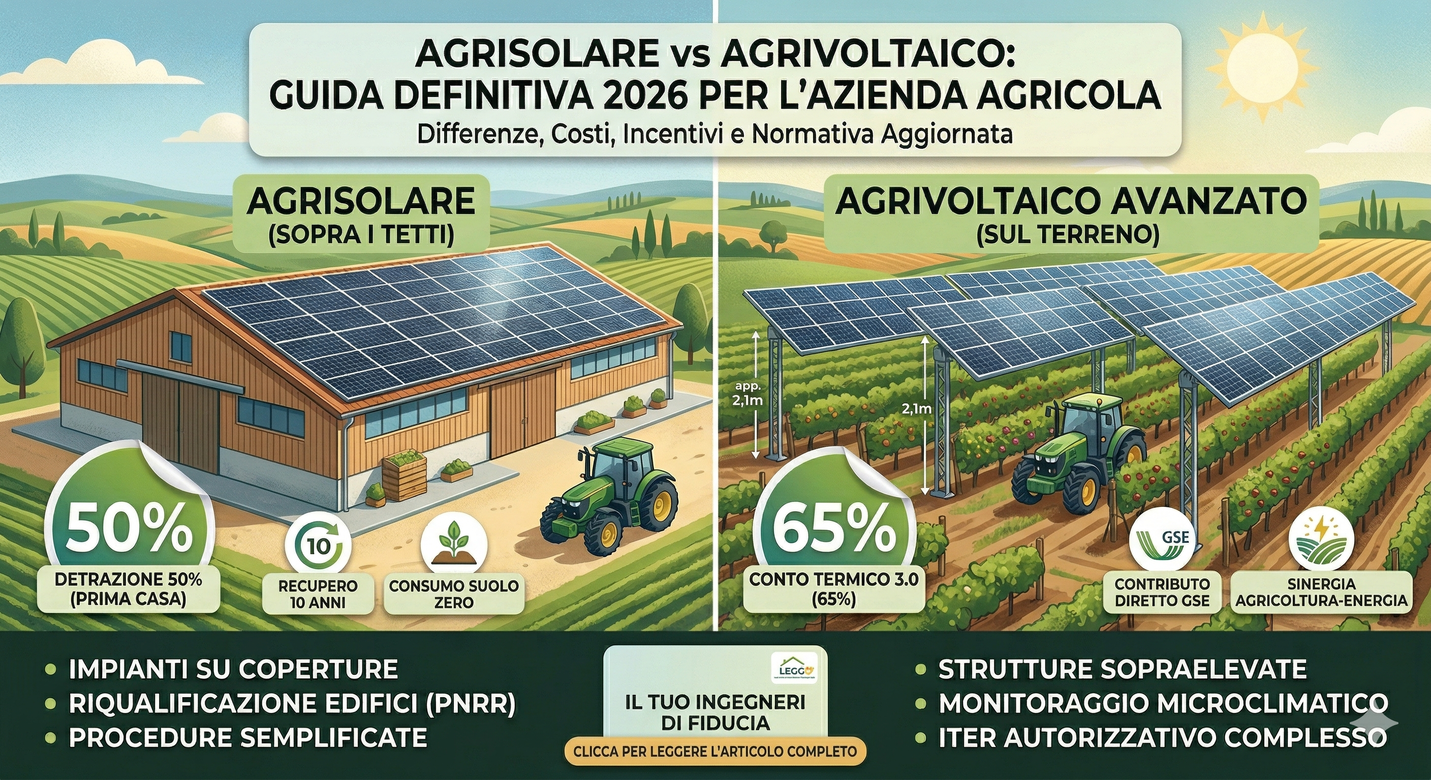 Agrisolare vs Agrivoltaico: Guida Definitiva 2026